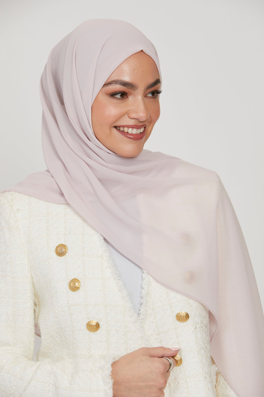 Premium Georgette Chiffon Hijab -  Light Blush