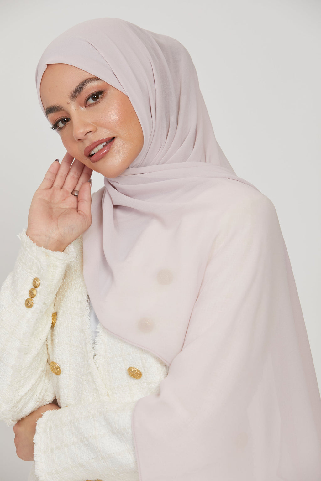 Premium Georgette Chiffon Hijab -  Light Blush