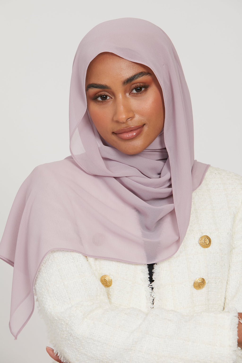 Premium Georgette Chiffon Hijab -  Lilac Mink