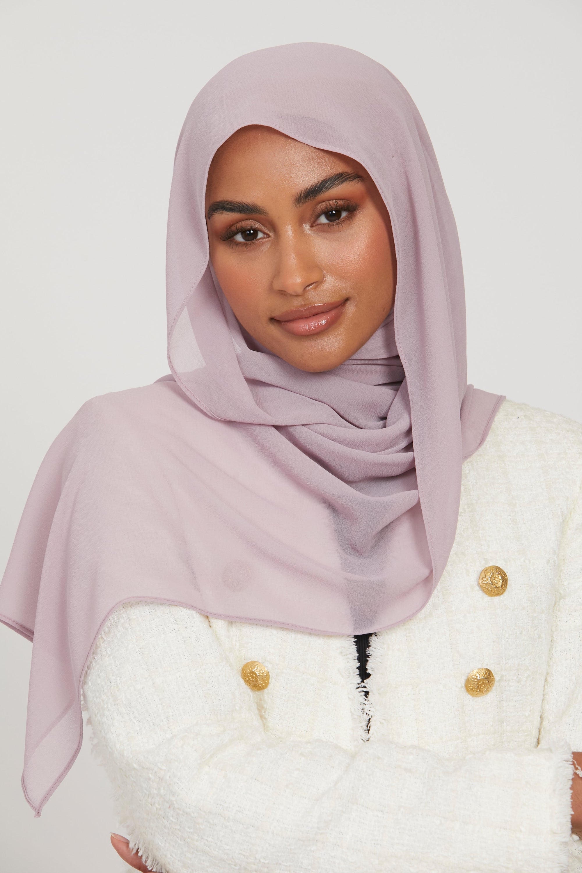 Premium Georgette Chiffon Hijab -  Lilac Mink