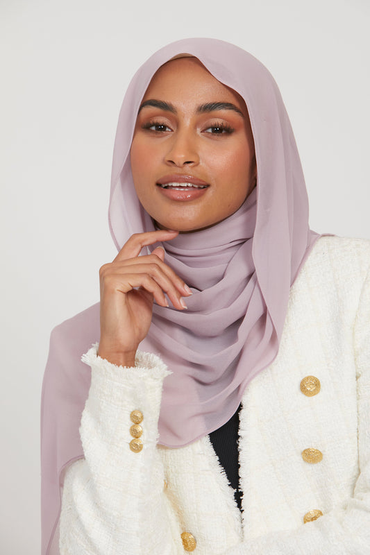Premium Georgette Chiffon Hijab -  Lilac Mink