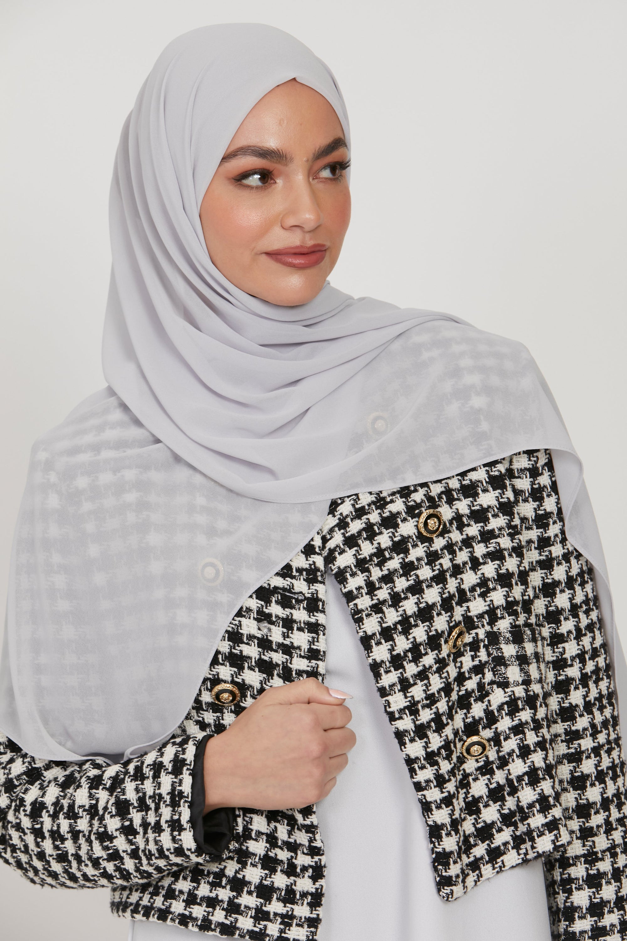 Premium Georgette Chiffon Hijab -  Pebblestone