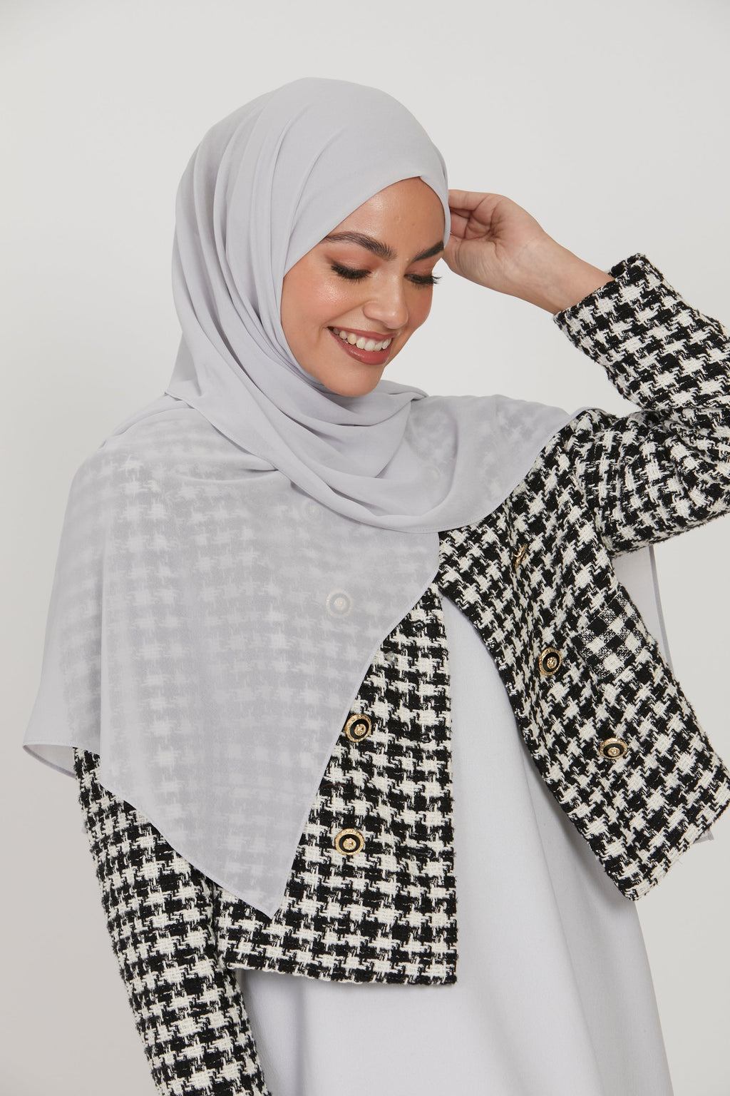 Premium Georgette Chiffon Hijab -  Pebblestone