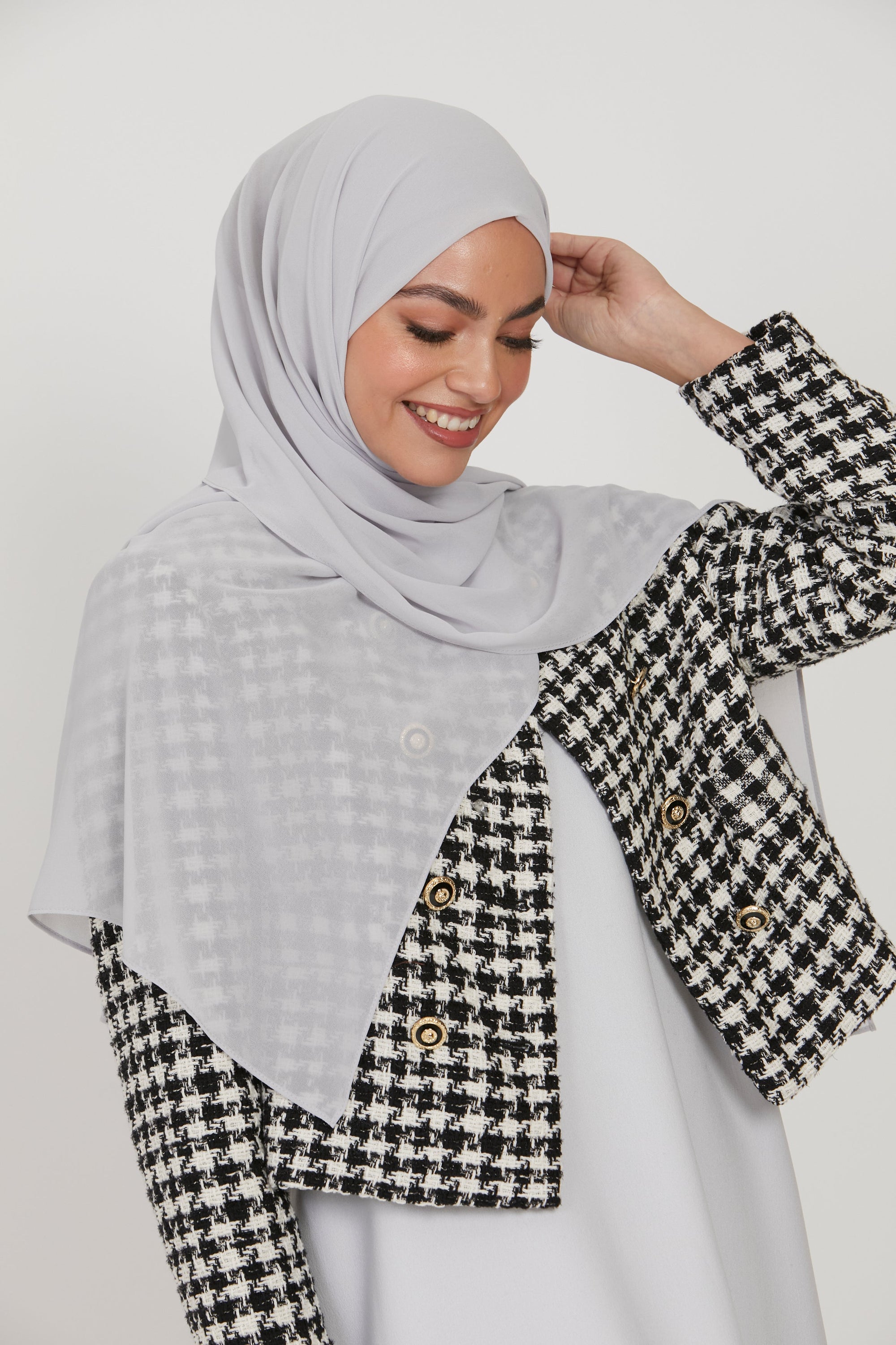 Premium Georgette Chiffon Hijab -  Pebblestone