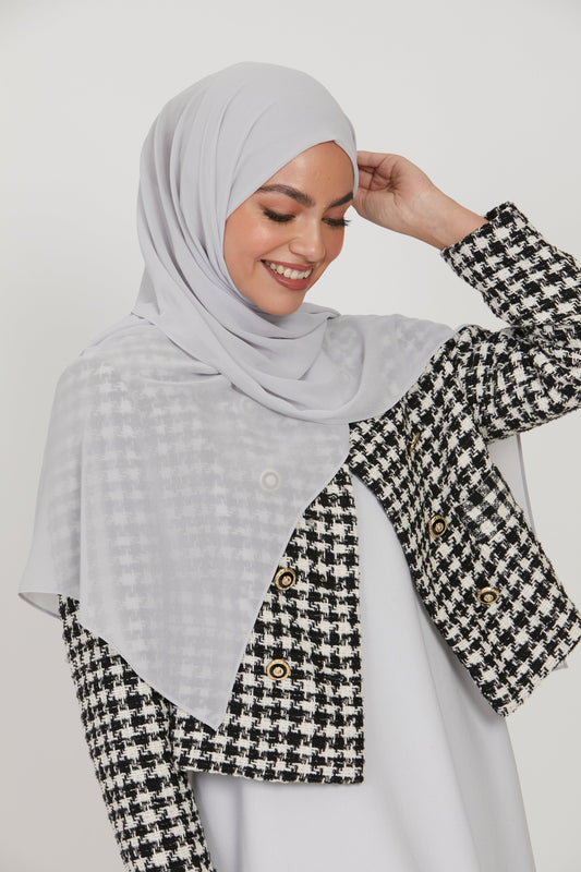 Premium Georgette Chiffon Hijab -  Pebblestone