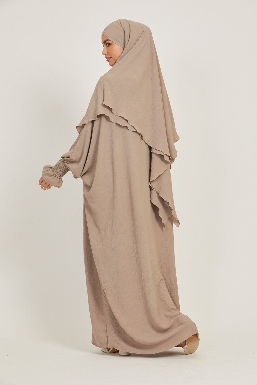 Abaya with Khimar Set - Natural