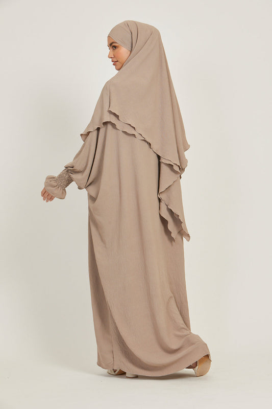 Set Abaya con Khimar - Naturale