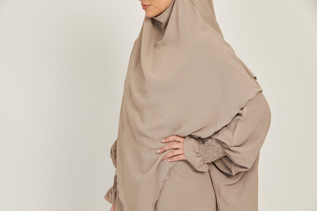 Abaya with Khimar Set - Natural