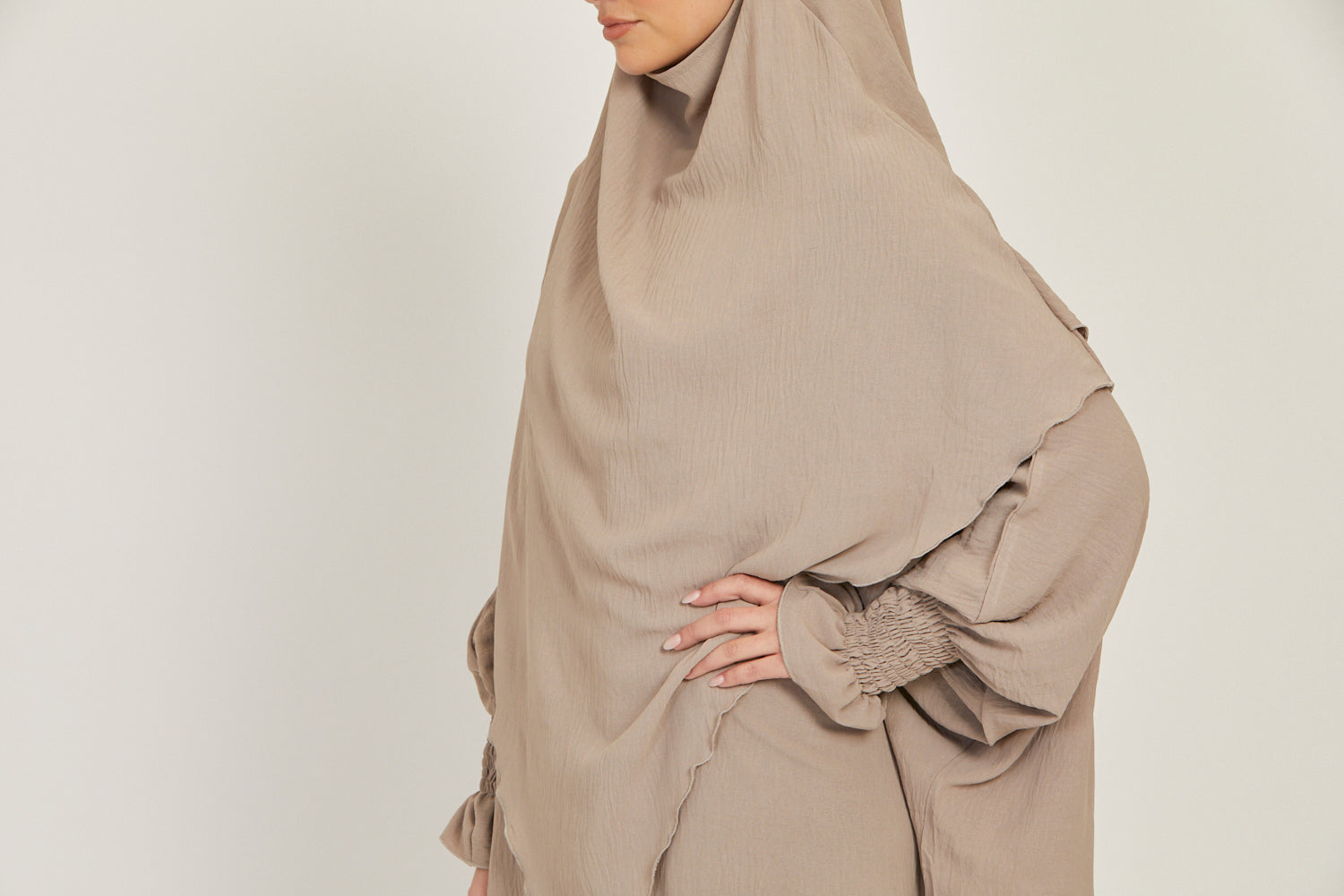 Abaya with Khimar Set - Natural