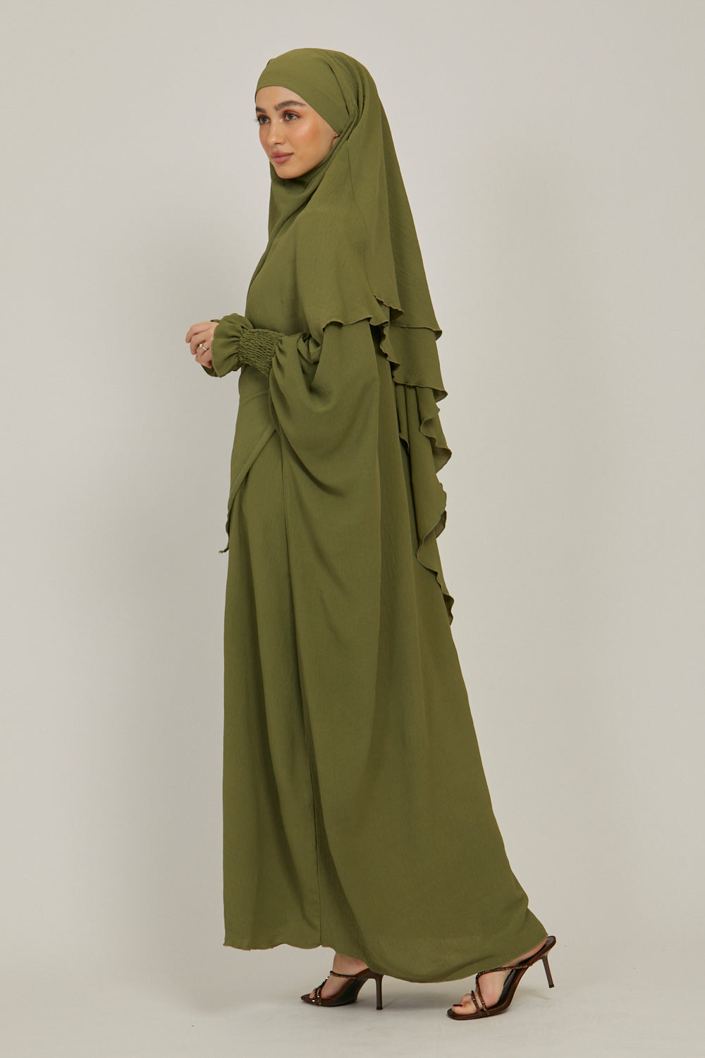 Abaya with Khimar Set - Olive