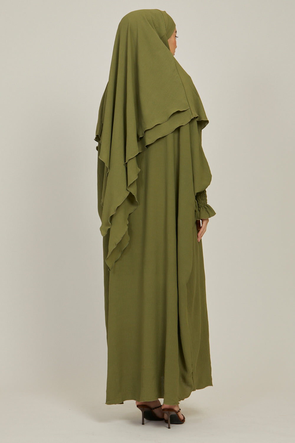 Abaya with Khimar Set - Olive
