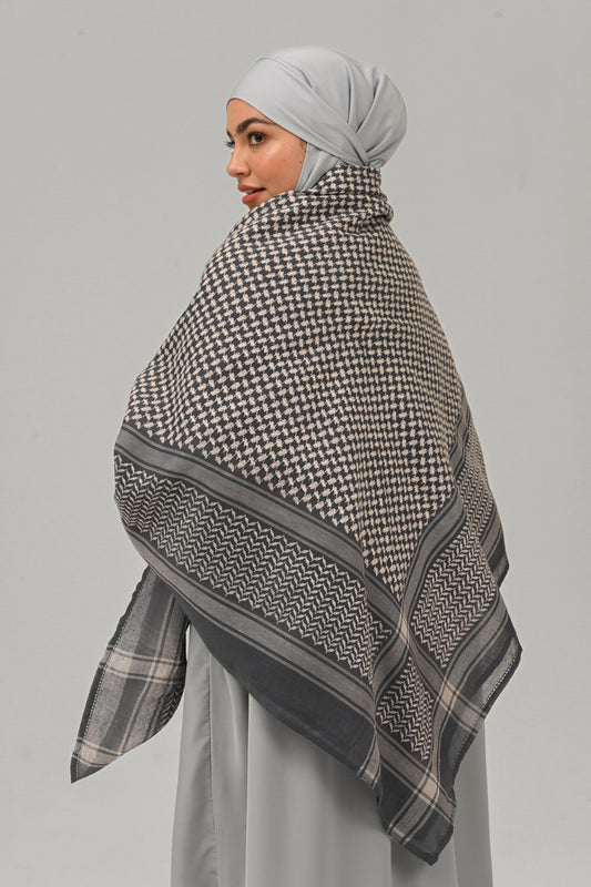 Keffiyeh Scarf - Charcoal Grey