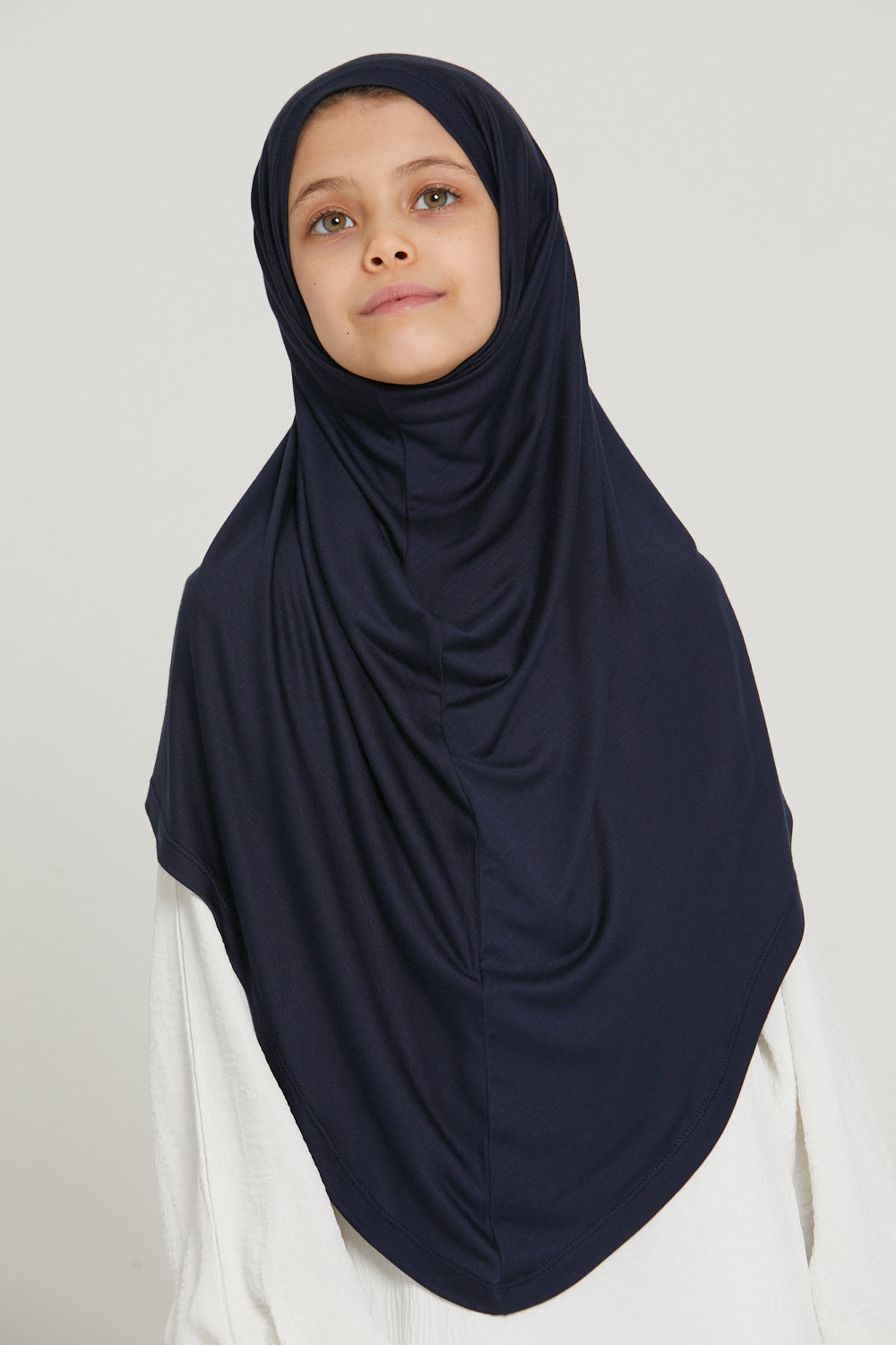 Junior Girls Premium Jersey Khimar - Navy