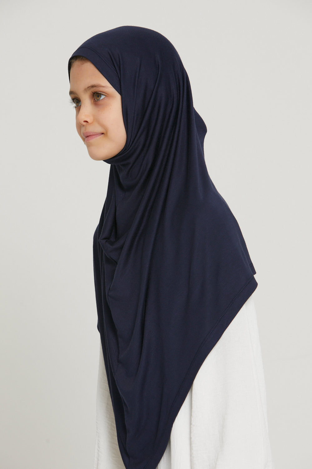 Junior Girls Premium Jersey Khimar - Navy