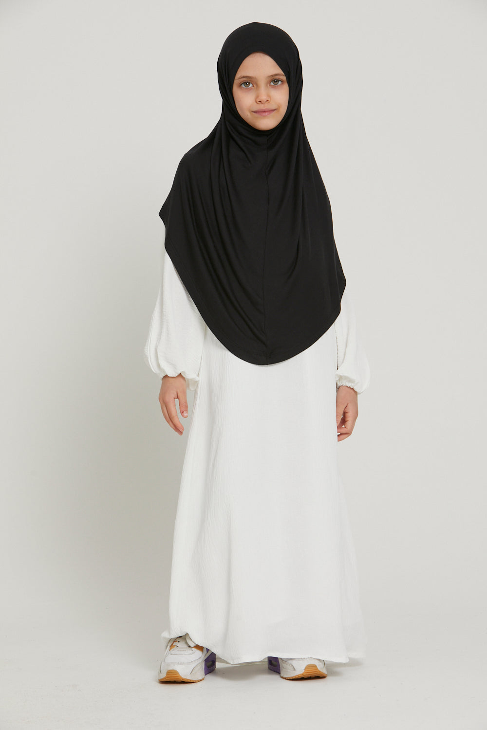 Junior Girls Premium Jersey Khimar - Black