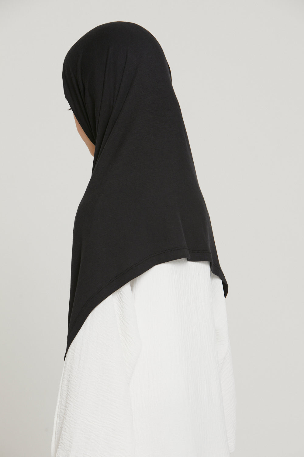 Junior Girls Premium Jersey Khimar - Black