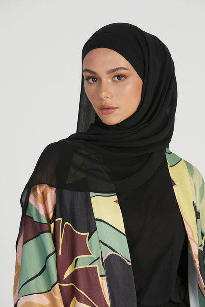 Premium Instant Chiffon Hijab - Black