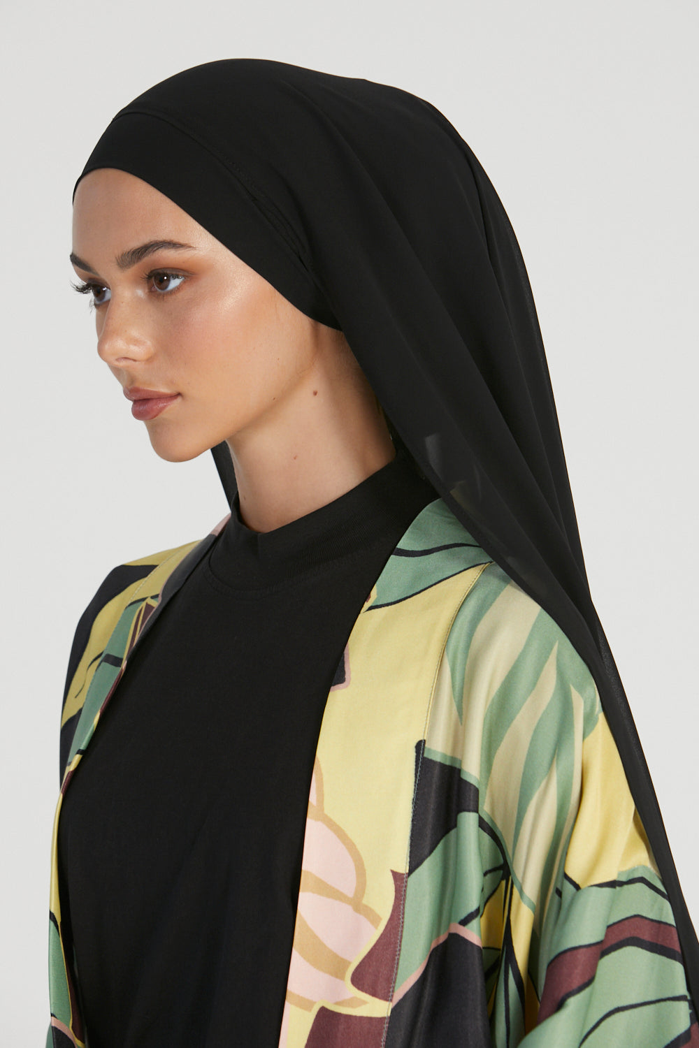 Hijab in chiffon istantaneo Premium - Nero 