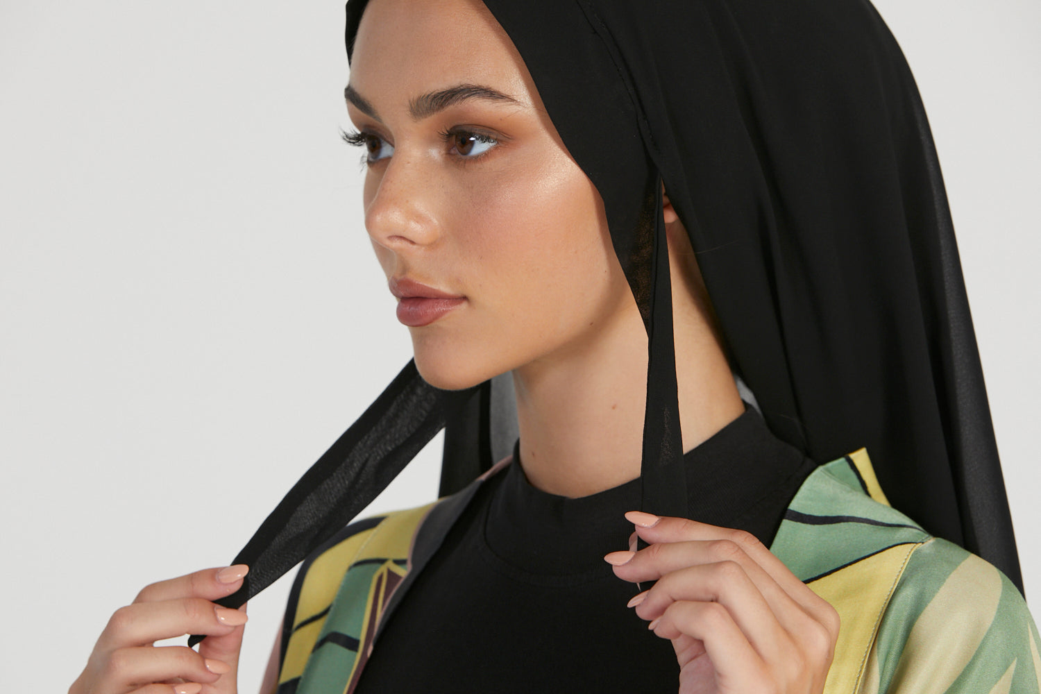 Premium Instant Chiffon Hijab - Black