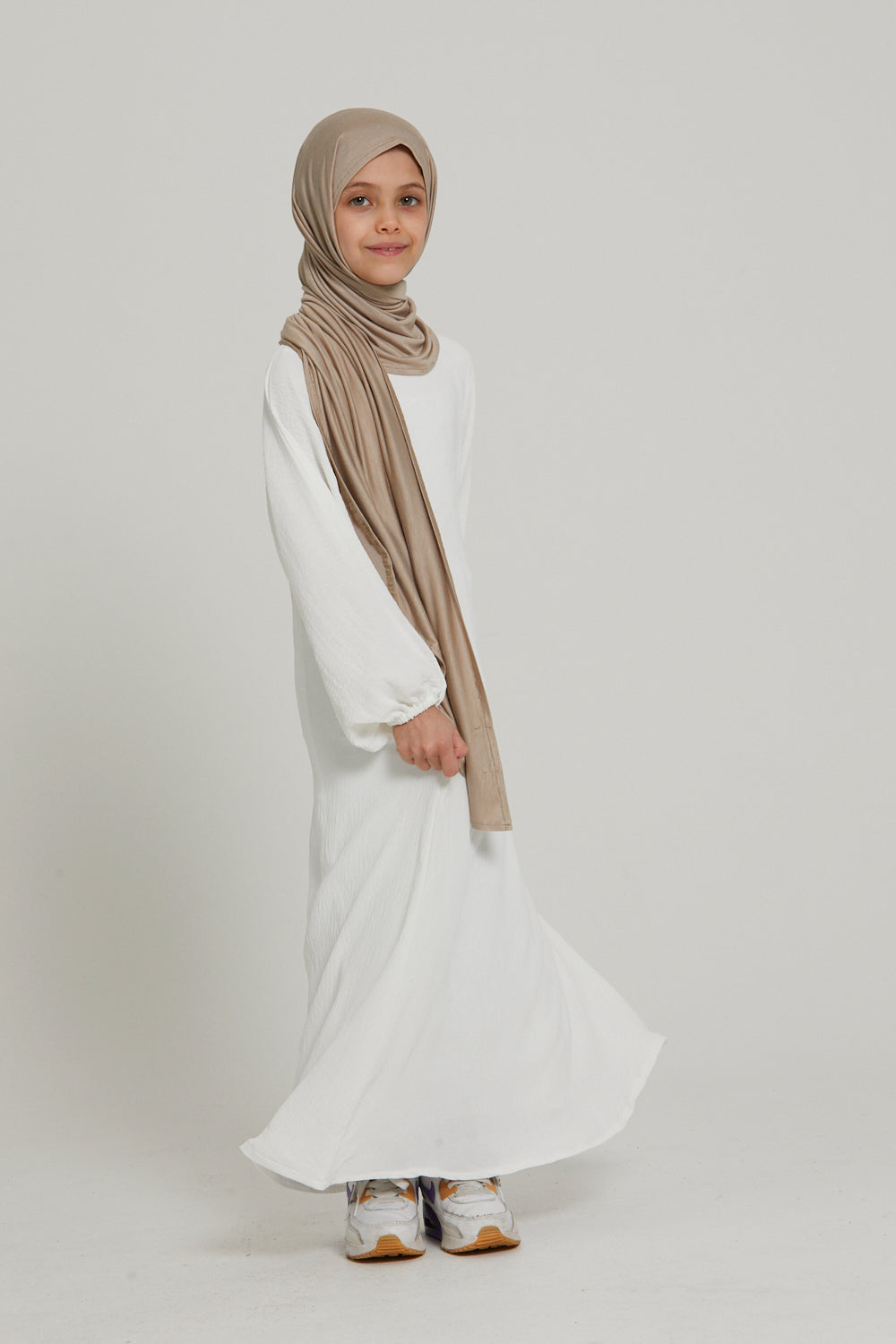 Junior Girls Instant Jersey Hijab - Nude