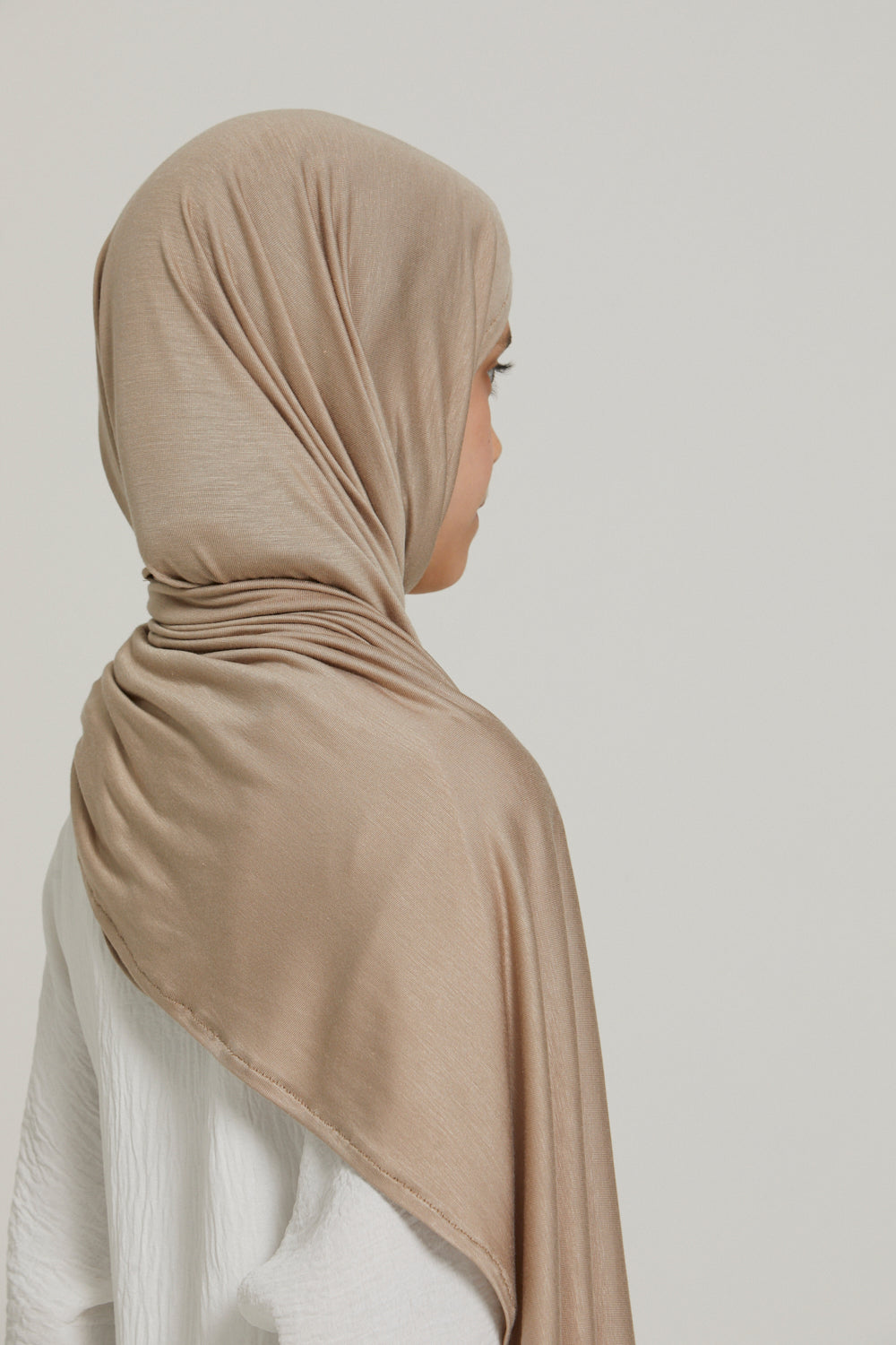 Junior Girls Instant Jersey Hijab - Nude