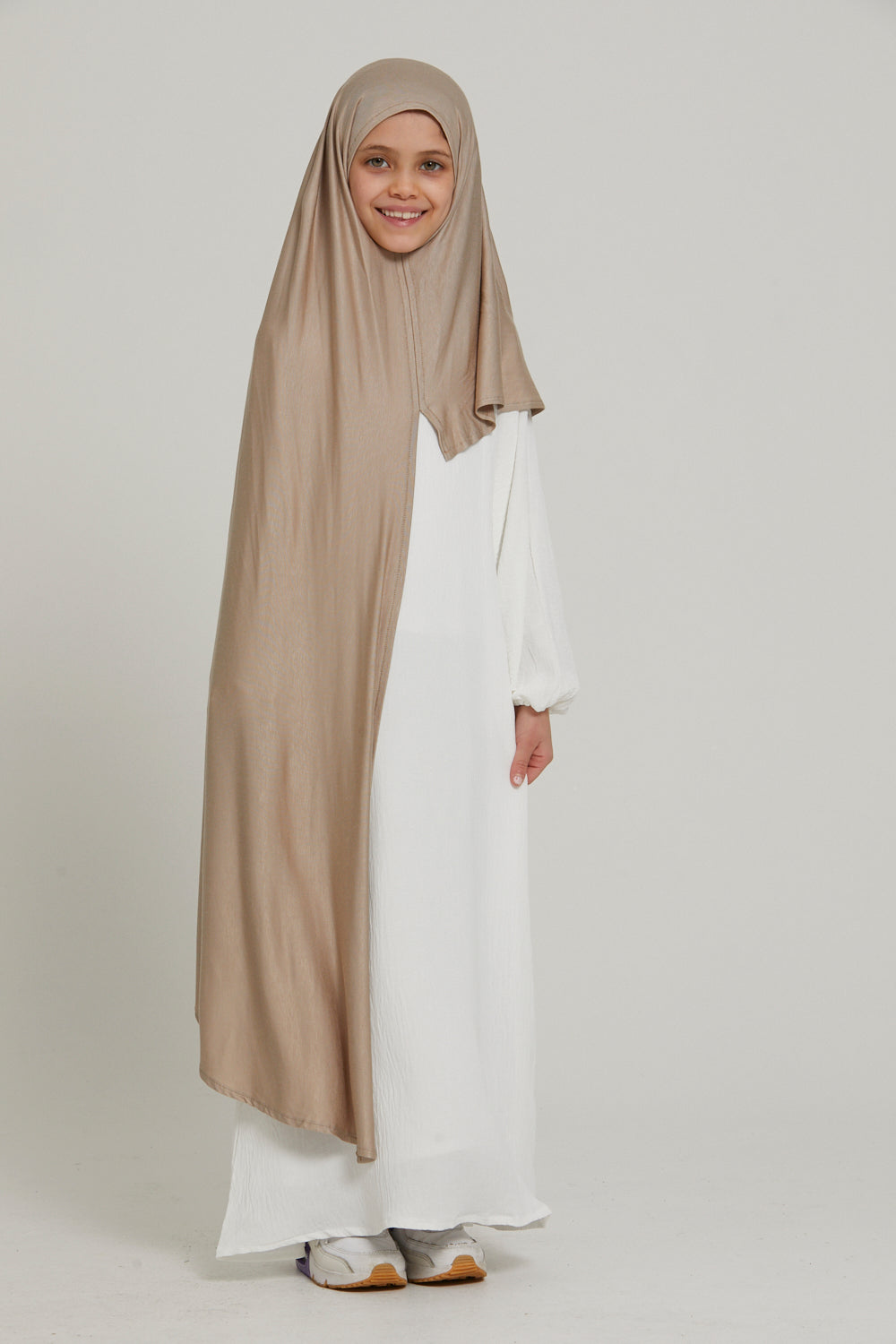 Junior Girls Instant Jersey Hijab - Nude