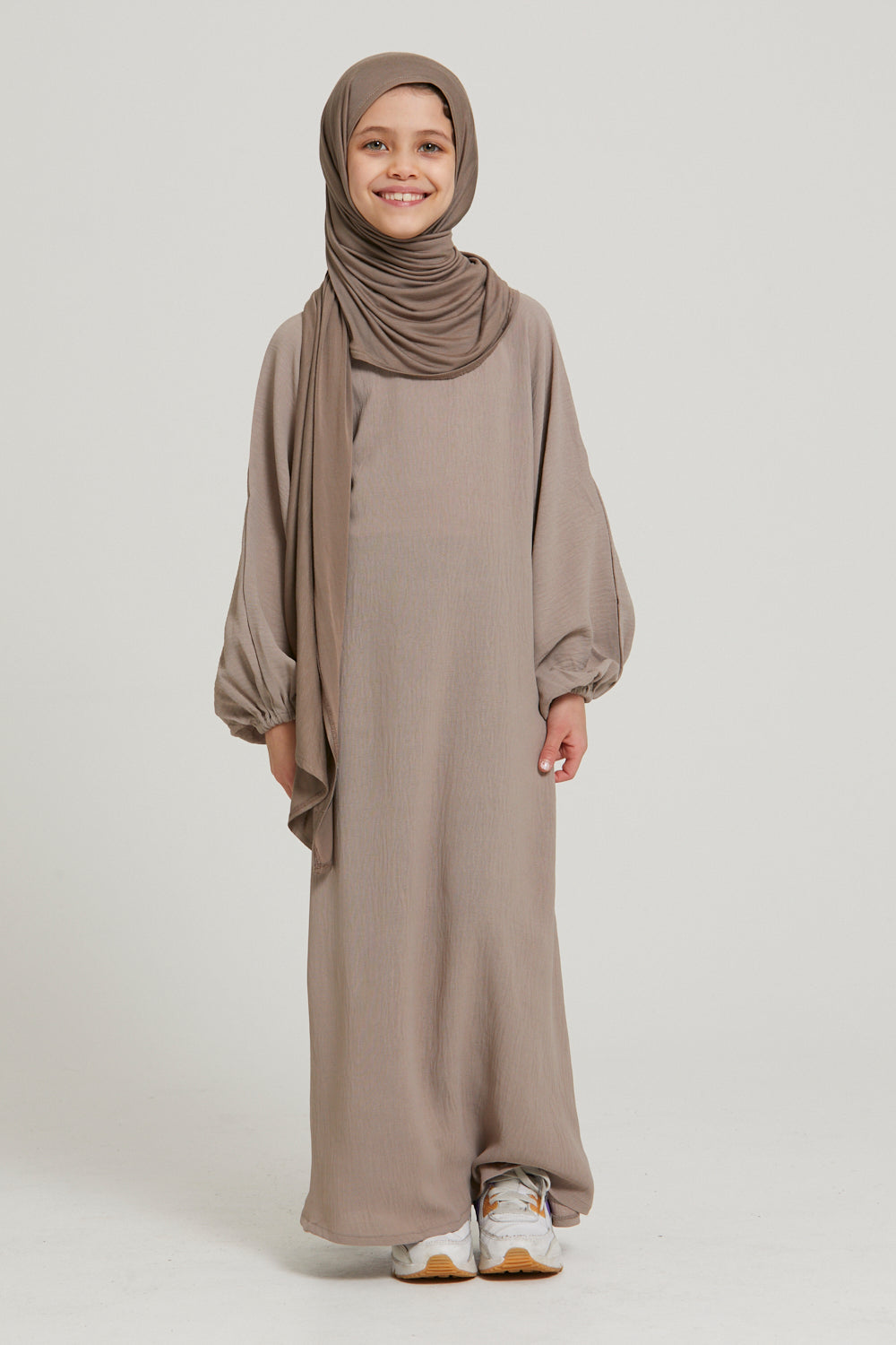 Junior Girls Instant Jersey Hijab - Cafe Au Lait