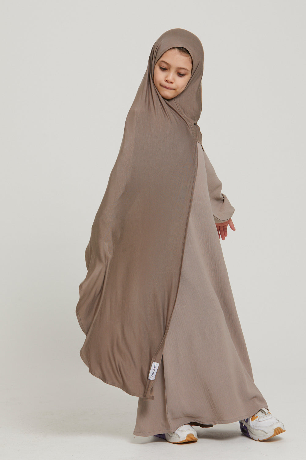 Junior Girls Instant Jersey Hijab - Cafe Au Lait