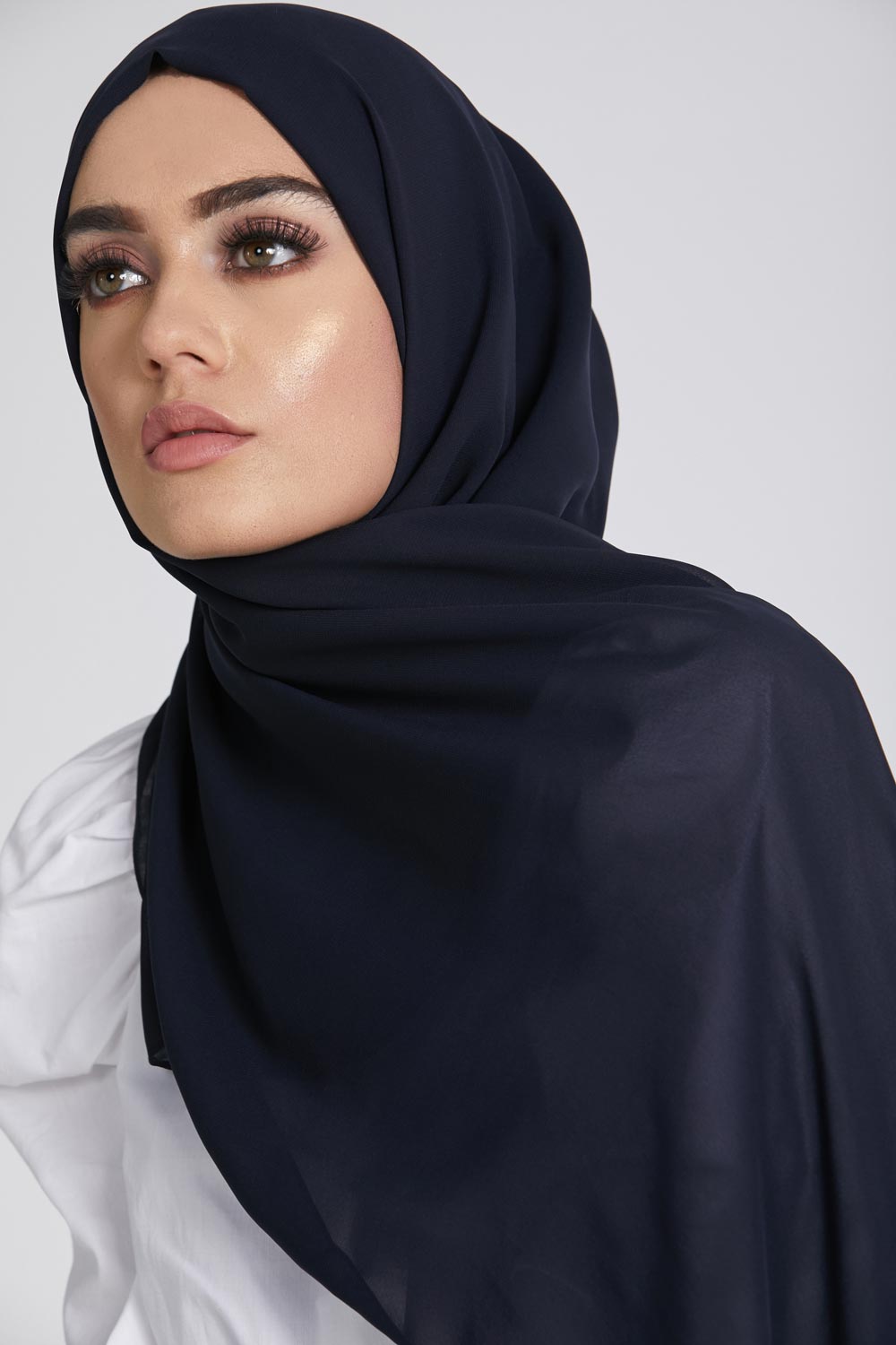 Luxury Navy Georgette Hijab
