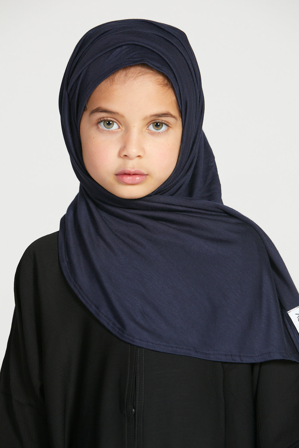 Junior Girls Premium Instant Jersey Hijab - Navy