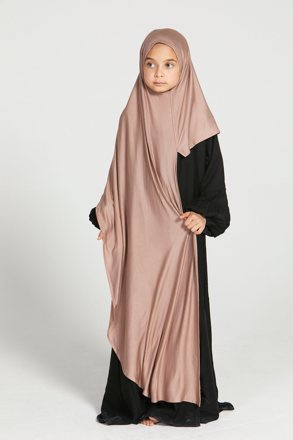 Hijab in jersey Premium Instant per bambine - Talpa polverosa