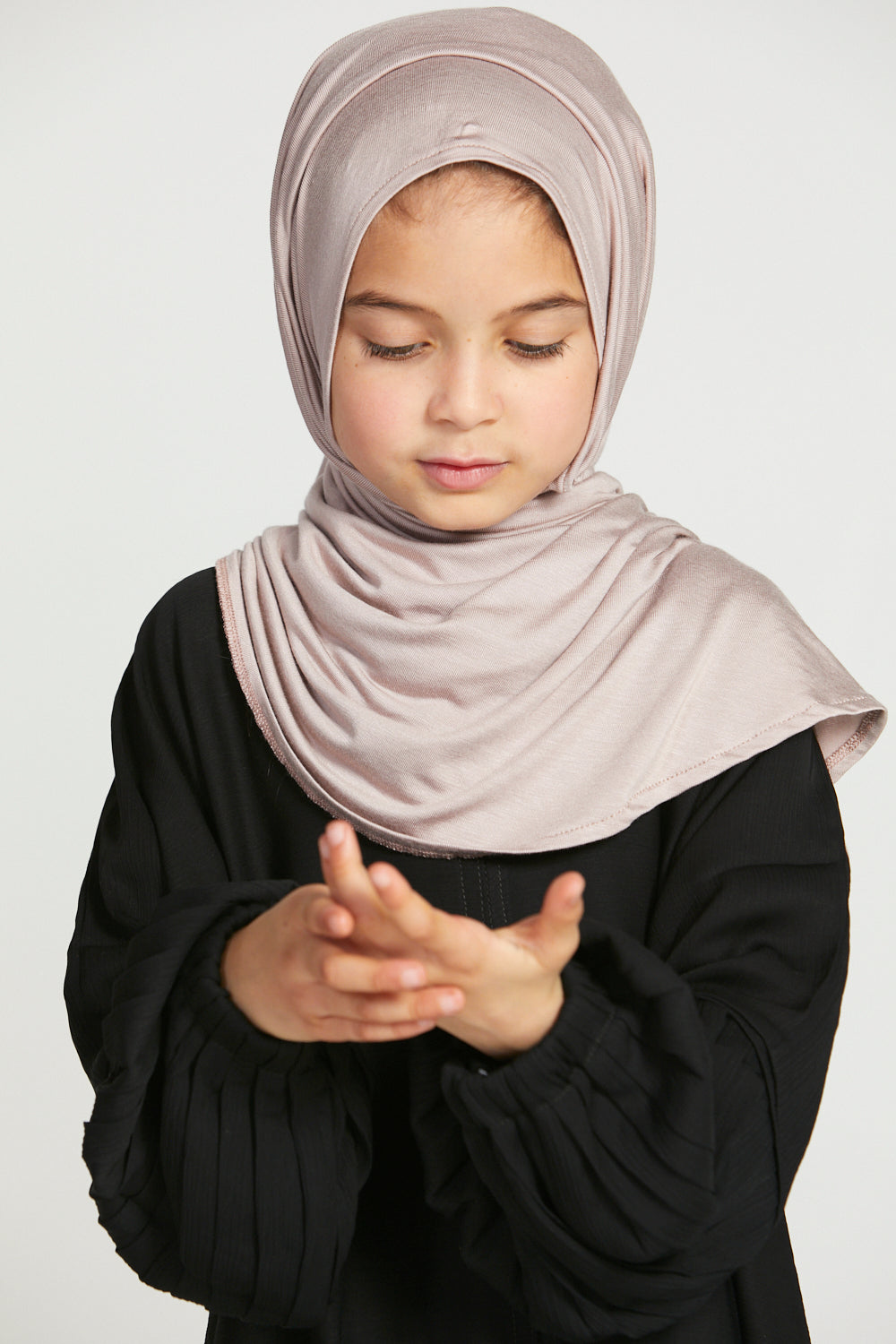 Junior Girls Premium Instant Jersey Hijab - Mink