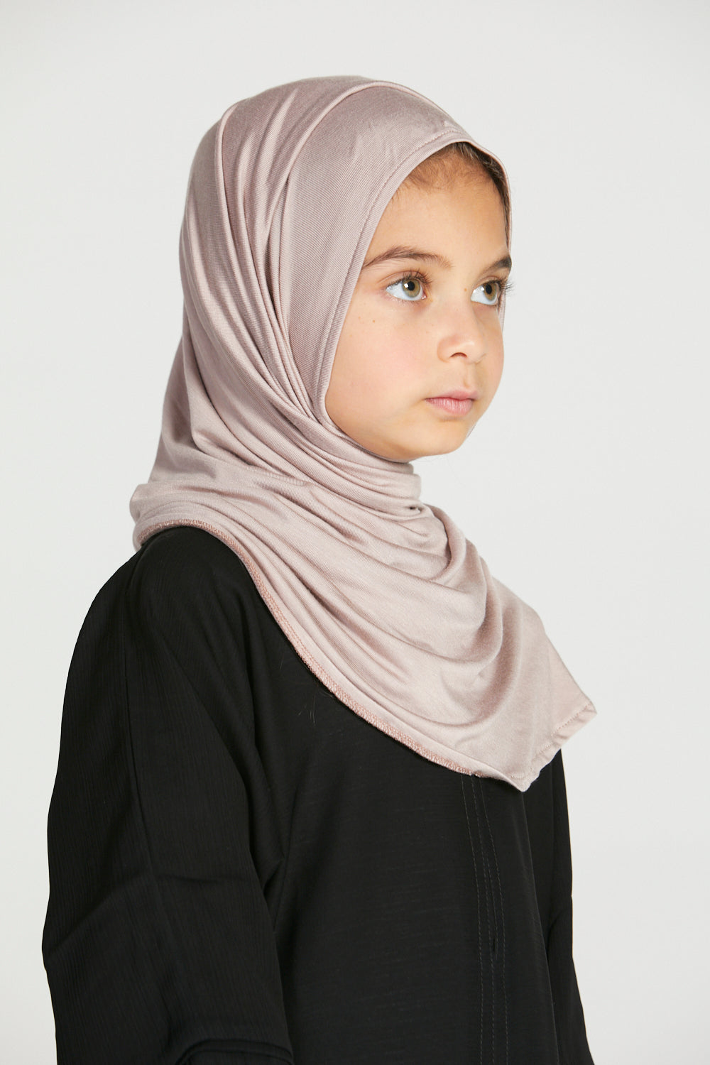 Junior Girls Premium Instant Jersey Hijab - Mink