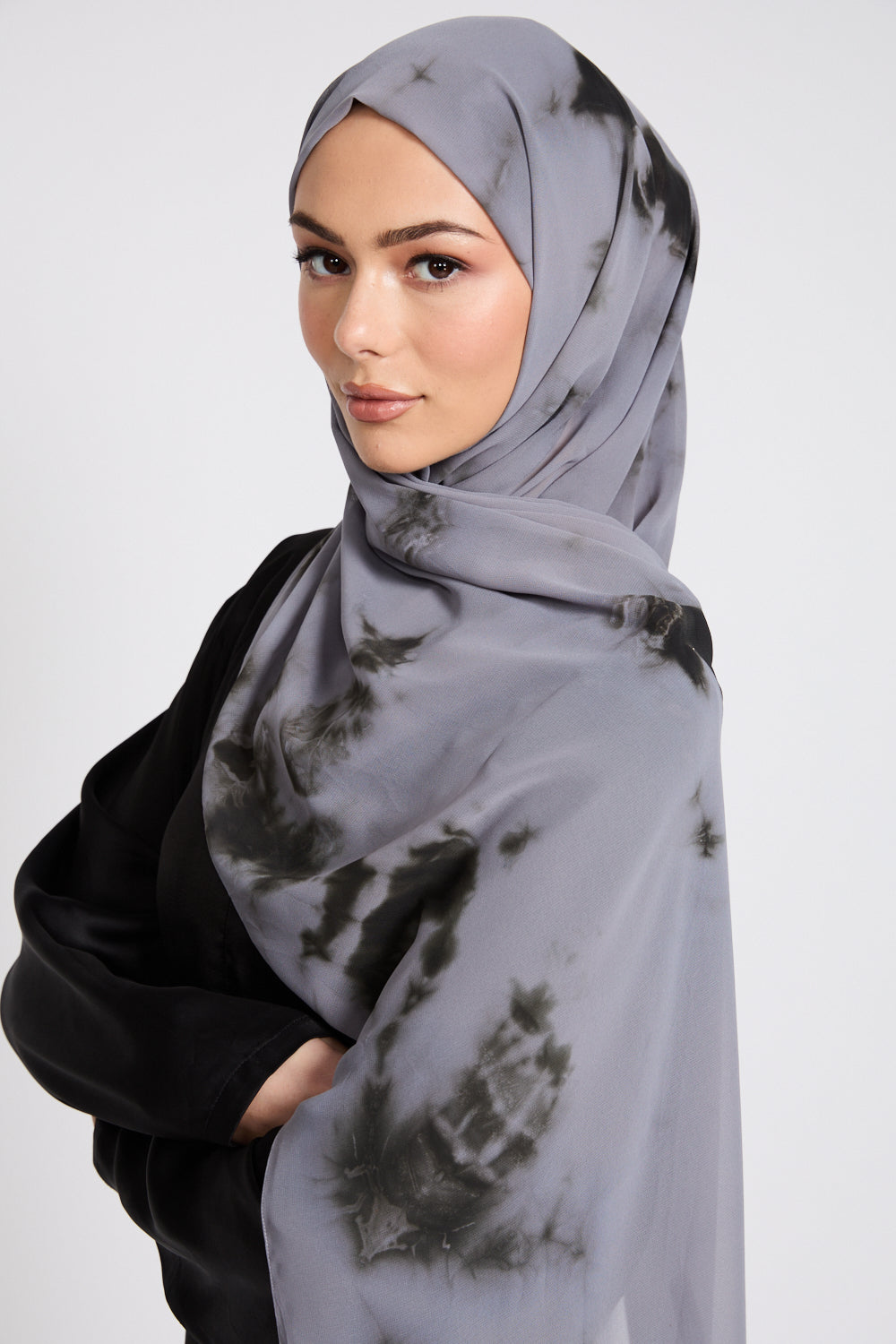 Georgette Chiffon Tie Dye Hijab - Twilight Haze