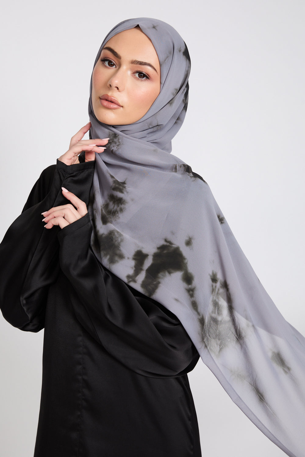 Georgette Chiffon Tie Dye Hijab - Twilight Haze
