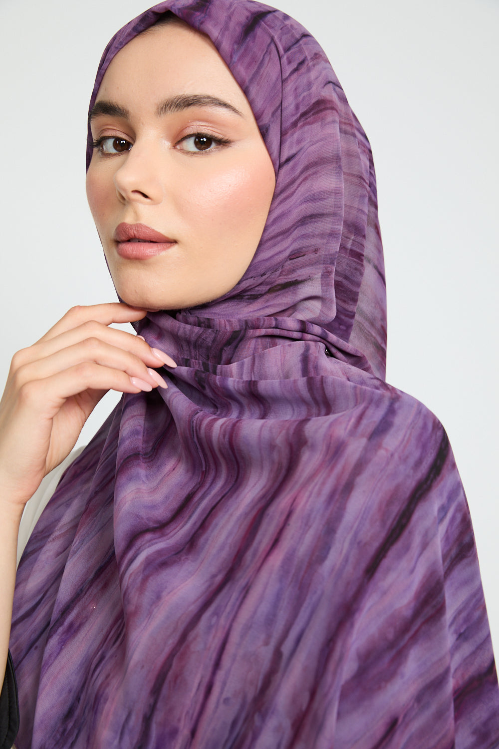 Luxury Tie Dye Chiffon Hijab - Smoked Orchid - LIMITED EDITION