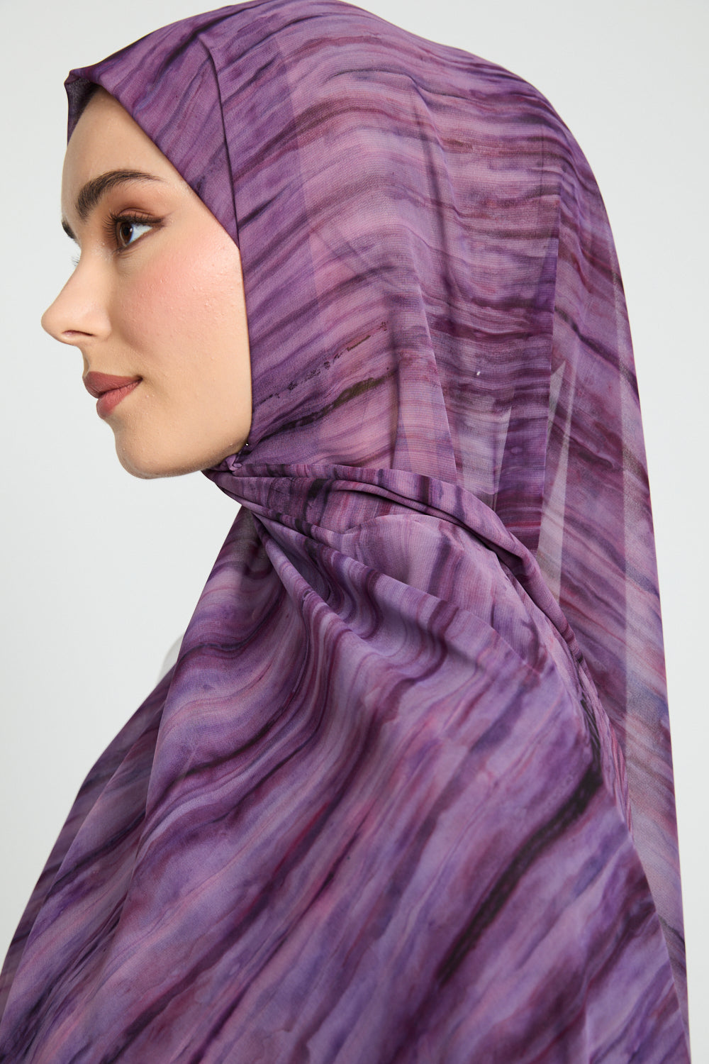 Luxury Tie Dye Chiffon Hijab - Smoked Orchid - LIMITED EDITION