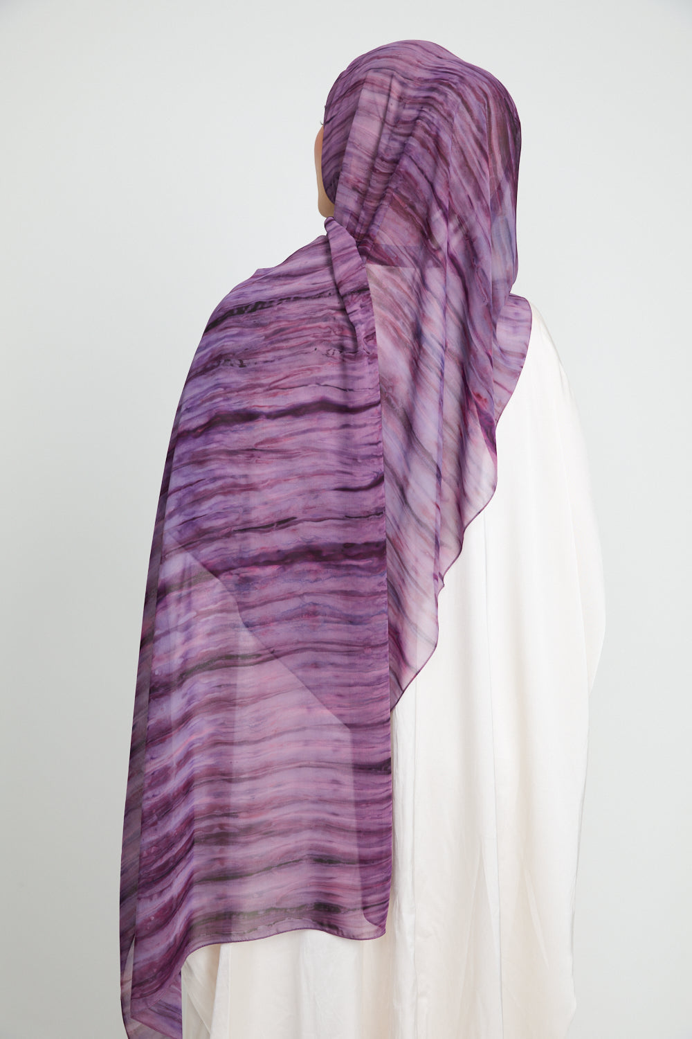 Luxury Tie Dye Chiffon Hijab - Smoked Orchid - LIMITED EDITION