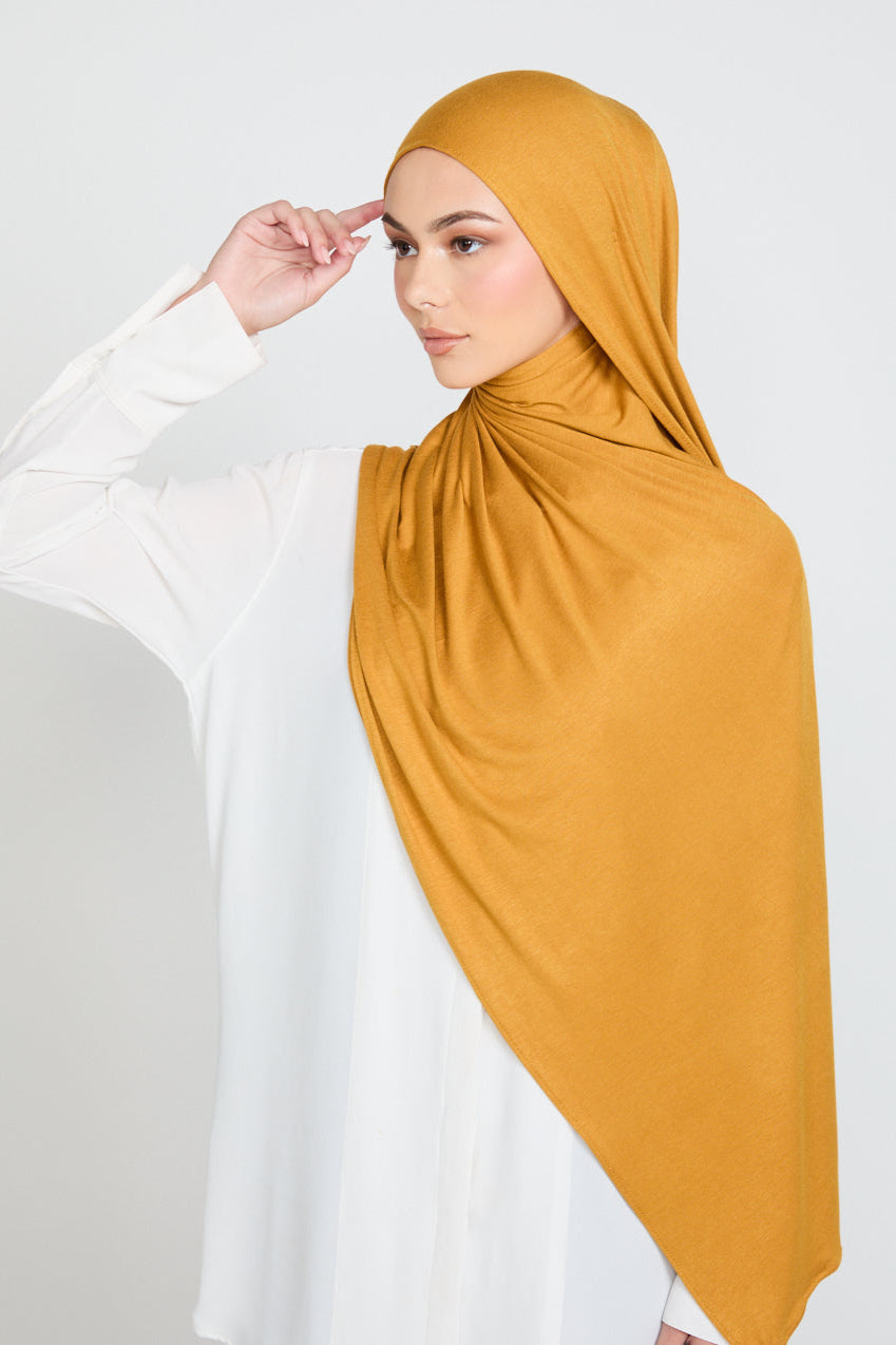 Golden Saffron Jersey Hijab