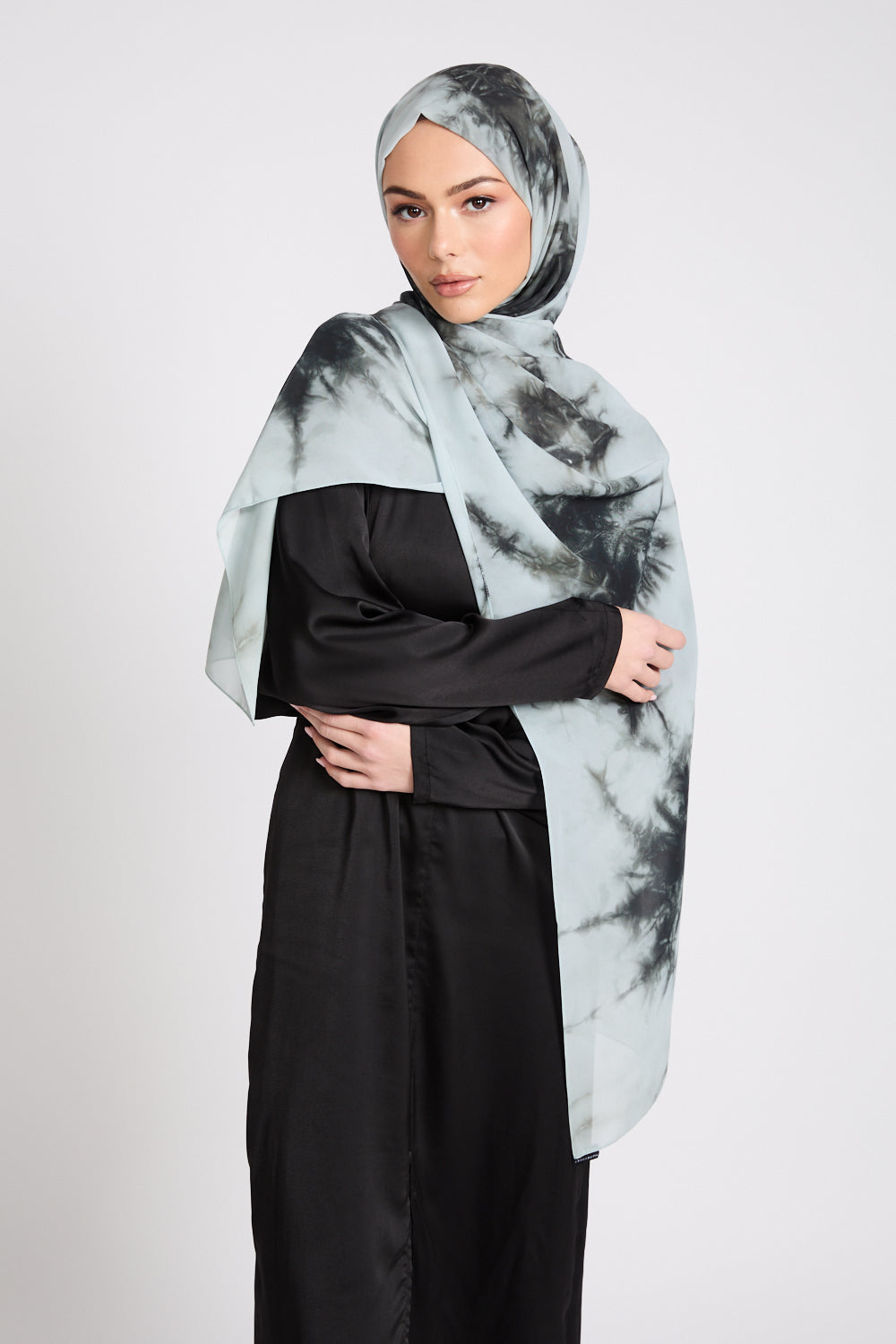 Georgette Chiffon Tie Dye Hijab - Misty Horizon