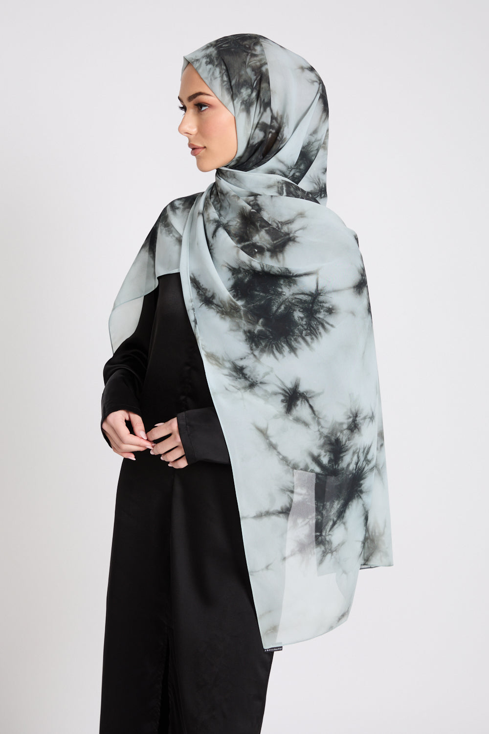 Georgette Chiffon Tie Dye Hijab - Misty Horizon