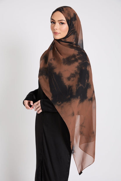 Georgette Chiffon Tie Dye Hijab - Earths Embrace