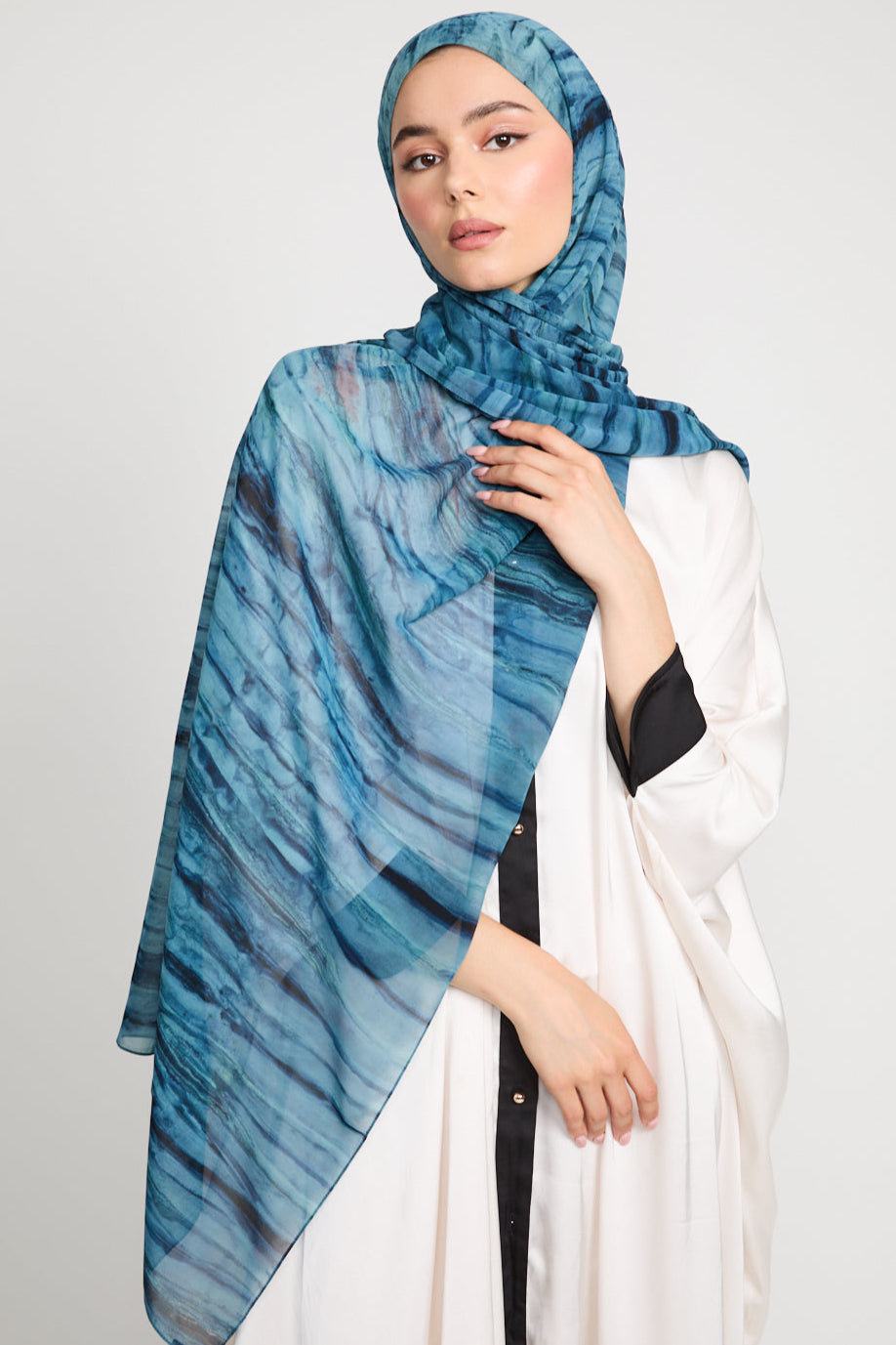Luxury Tie Dye Chiffon Hijab - Ocean Veil - LIMITED EDITION