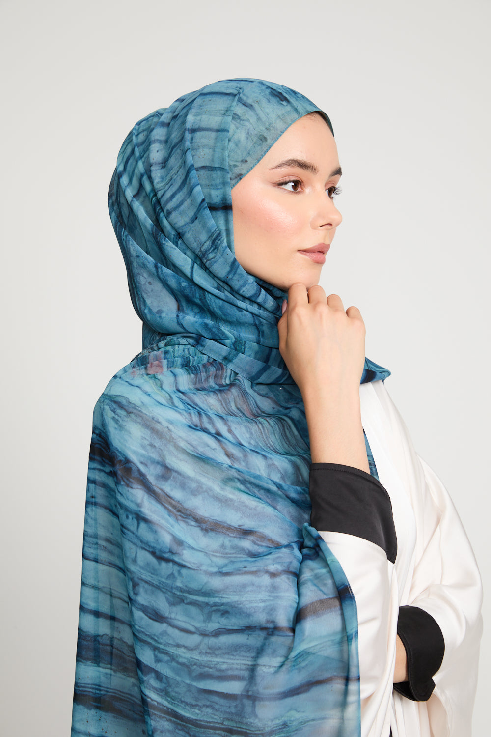 Luxury Tie Dye Chiffon Hijab - Ocean Veil - LIMITED EDITION