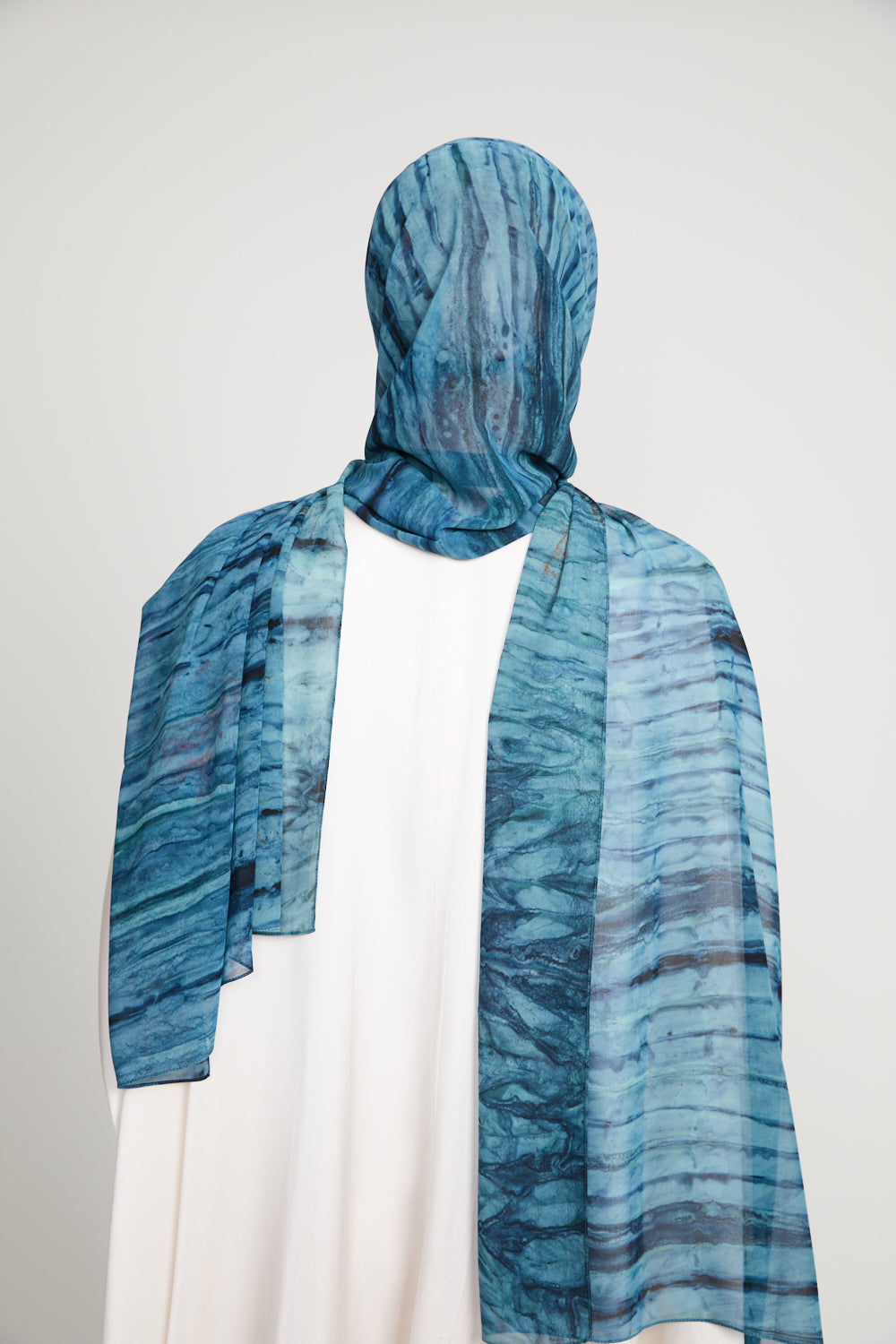 Luxury Tie Dye Chiffon Hijab - Ocean Veil - LIMITED EDITION