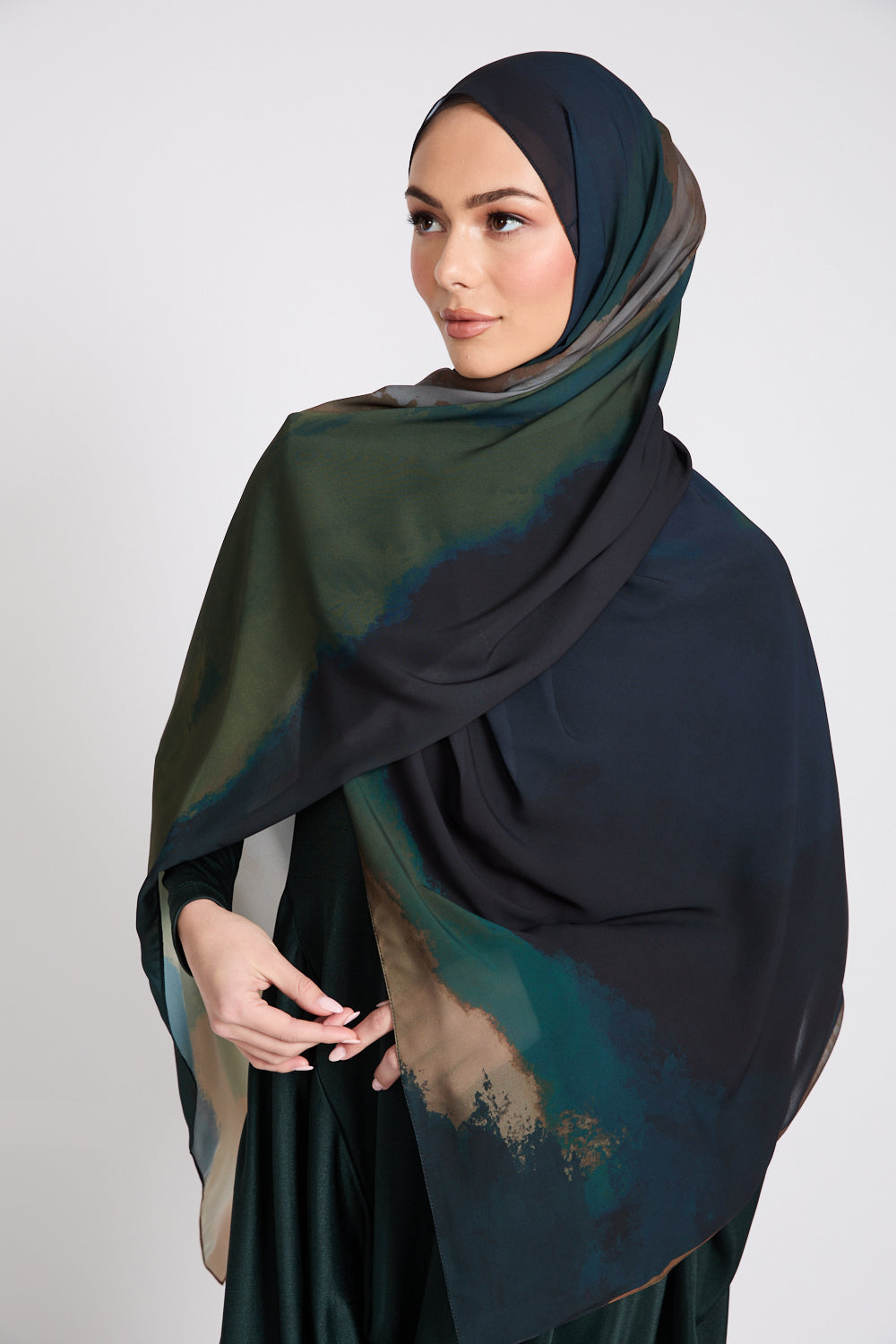 Luxury Printed Hijab - Celestial Mirage - LIMITED EDITION