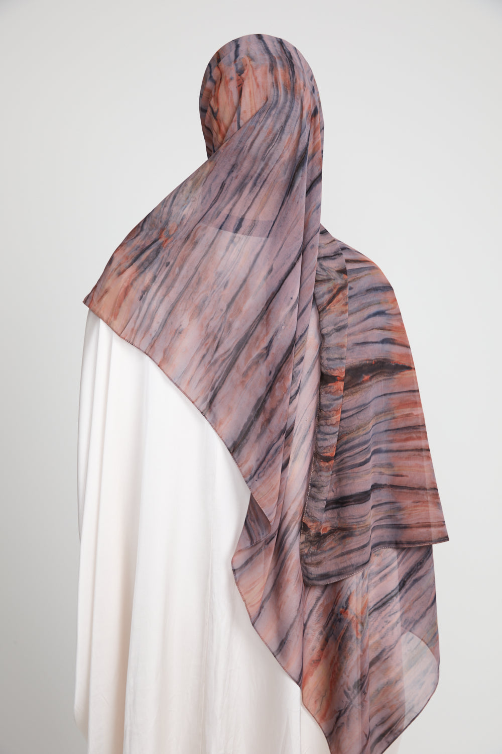 Luxury Tie Dye Chiffon Hijab - Sunset Noir - LIMITED EDITION