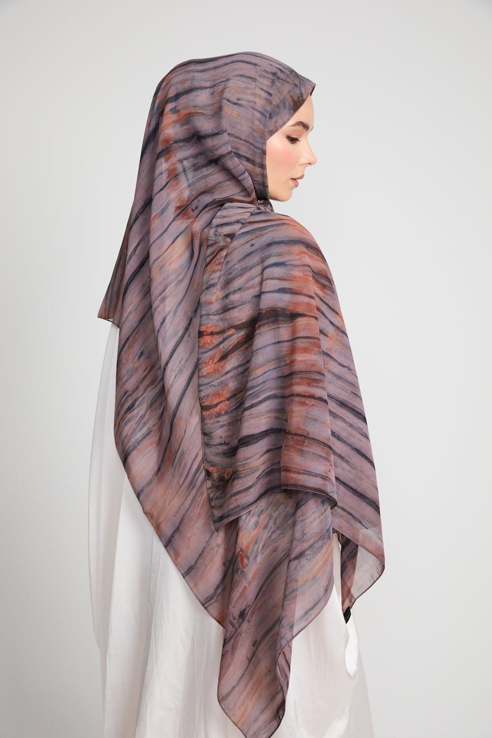 Luxury Tie Dye Chiffon Hijab - Sunset Noir - LIMITED EDITION