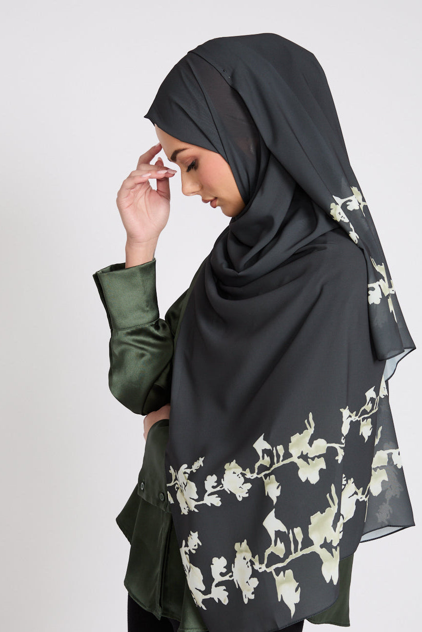 Luxury Printed Hijab - Enchanted Vine - LIMITED EDITION