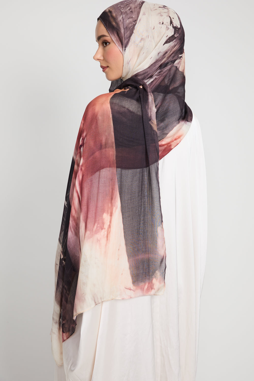 Premium Modal Printed Hijab - Blush Eclipse